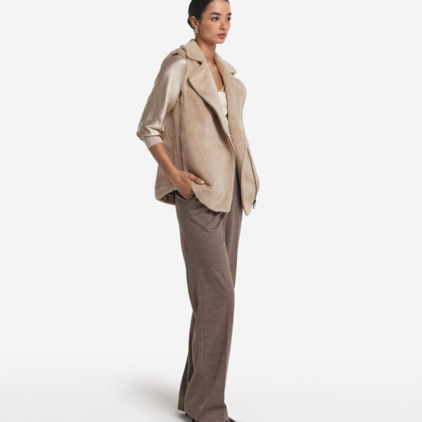 Plush Sleeveless Biker Jacket