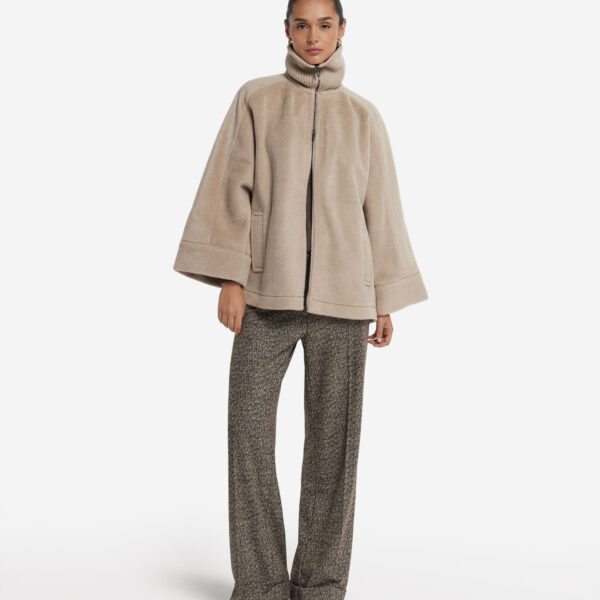 Cashmere zippered cape