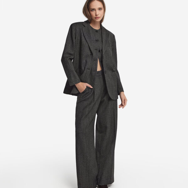 Oversized Herringbone Wool Blazer