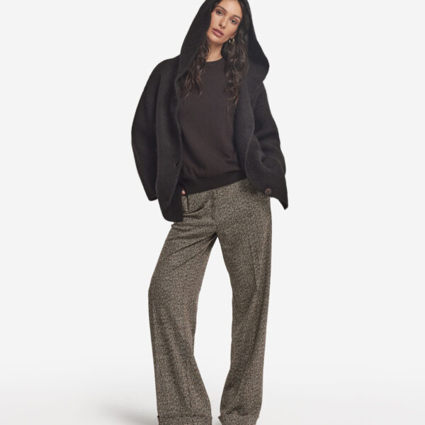 Alpaca wool hooded coat