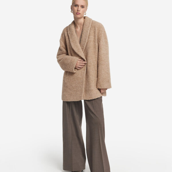 Alpaca wool bouclé coat