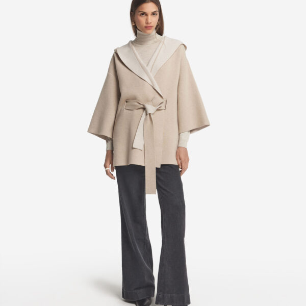 Ultrasoft Cashmere reversible hooded cape