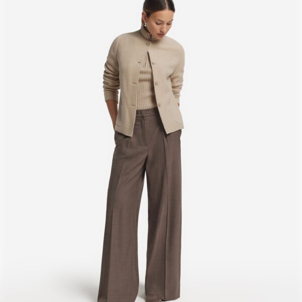 Wool and Cashmere Crewneck Jacket