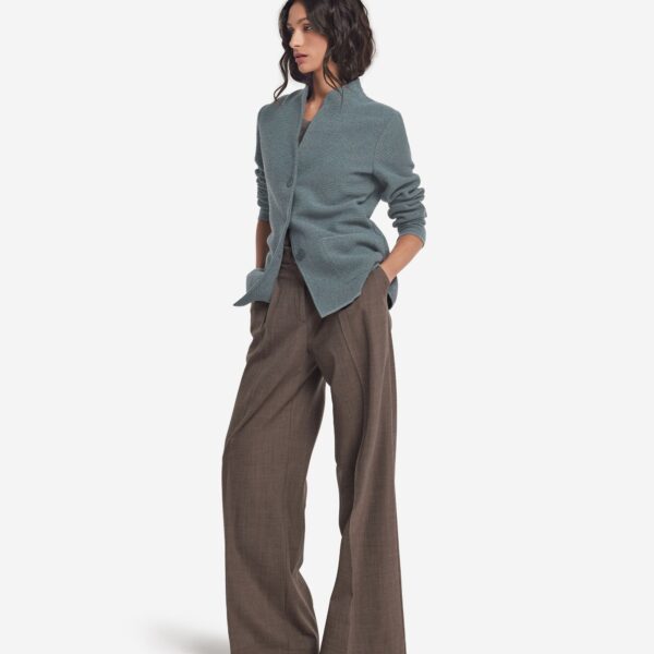 Two-tone wool and cashmere jacket