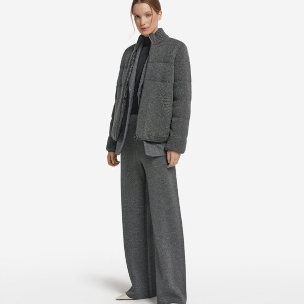 Cashmere Tricot Lamé Reversible Short Quilted Jacket