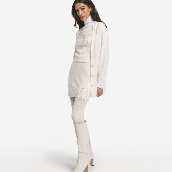 Skirt with Pearls in Ultrasoft Cashmere