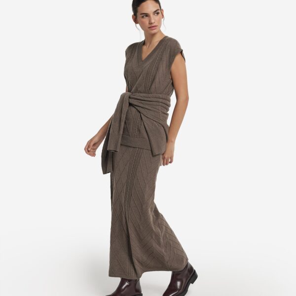 Ultrasoft Cashmere v-neck maxi vest