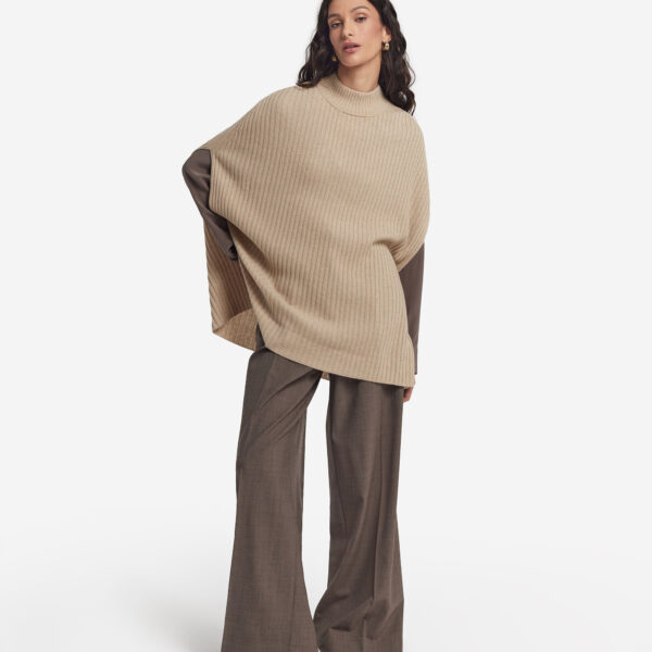 Ultrasoft Cashmere ribbed cape