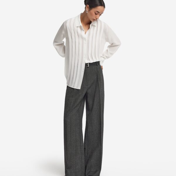 Silk pleated shirt
