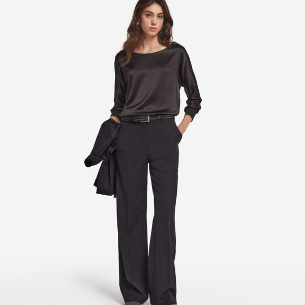 Crewneck Sweater in Silk Satin