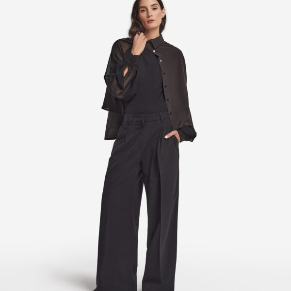 Ultrafine Cashmere blouse with silk insert