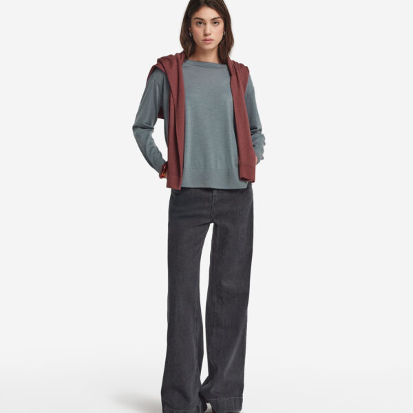 Cashmere Crew Neck Sweater with Slits