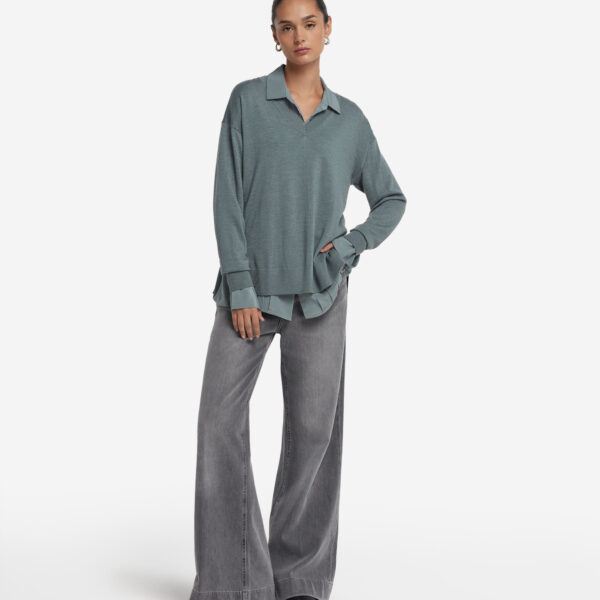 Cashmere V-Neck Sweater with Slits