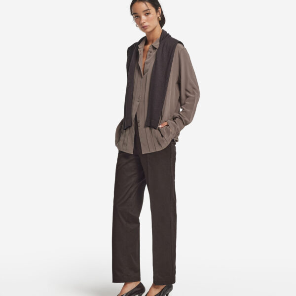 Cashmere and cotton cigarette pants