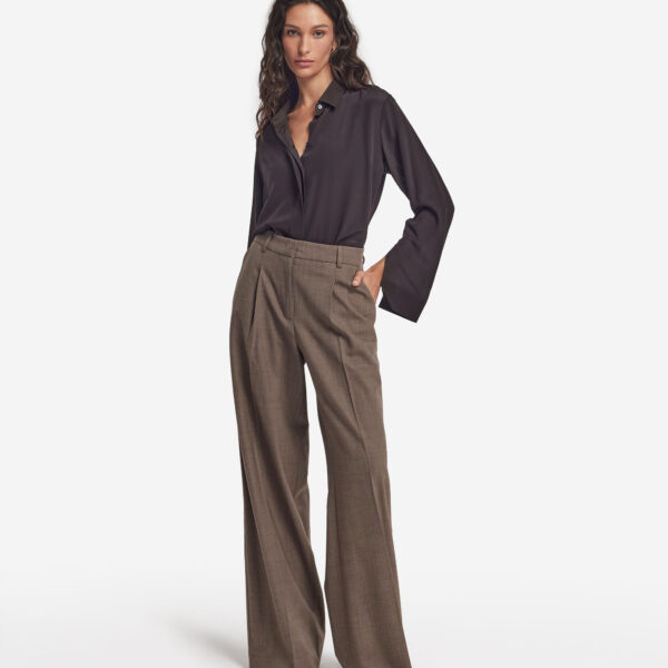 Wool wide leg pants