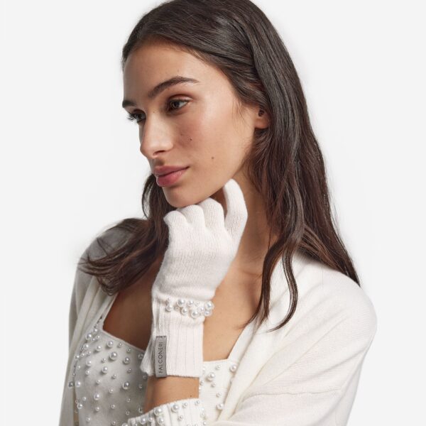 Gloves with Pearls in Ultrasoft Cashmere