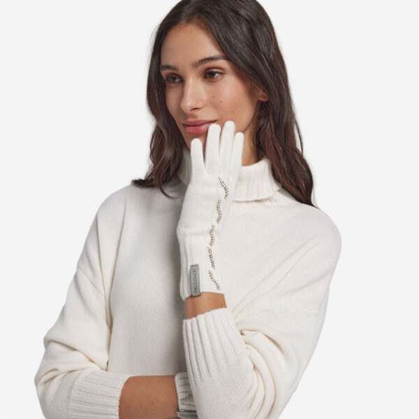 Ultrasoft Cashmere Cable Knit and Rhinestone Gloves