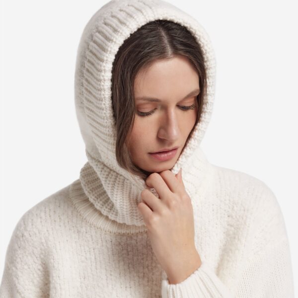 Ultrasoft Cashmere and bouclé ribbed hoodie