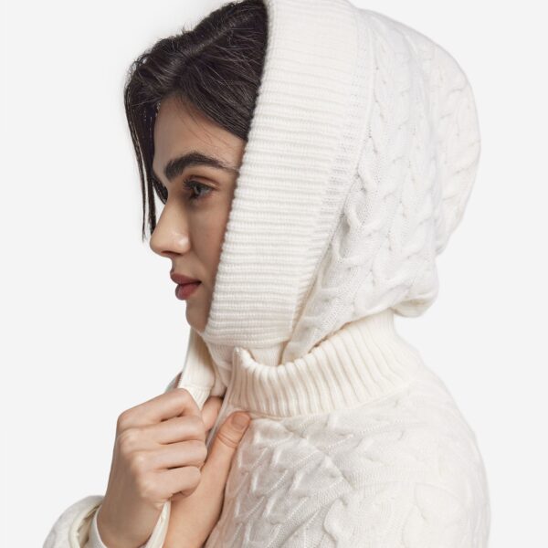 Ultrasoft Cashmere Cable Knit Hood